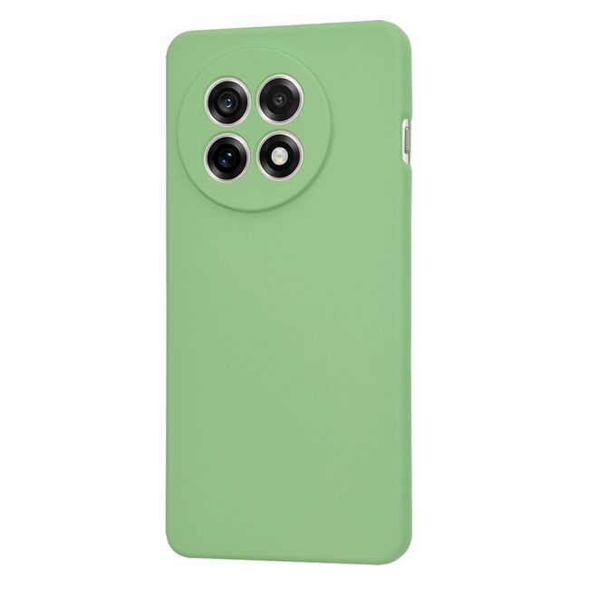 Husa pentru  OnePlus 13R Liquid Silicone, subțire, captusita cu microfibra, anti amprentă, protectie cameră foto, Verde deschis