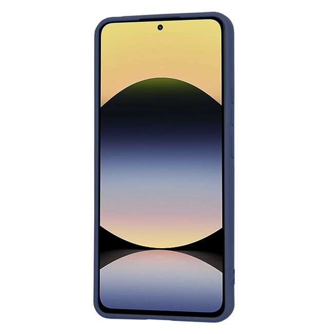 Husa pentru  Xiaomi Redmi Note 14 4G Liquid Silicone, subțire, captusita cu microfibra, anti amprentă, protectie cameră foto, Albastru