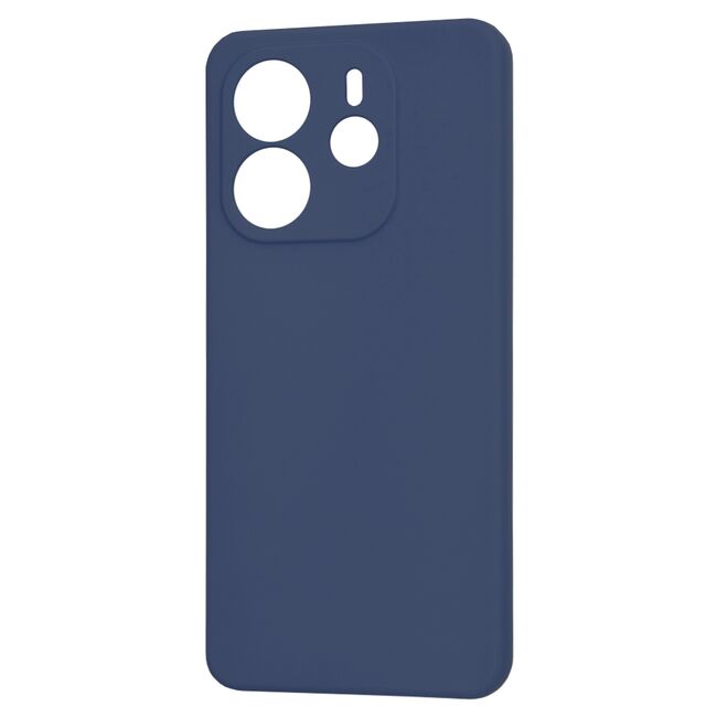 Husa pentru  Xiaomi Redmi Note 14 4G Liquid Silicone, subțire, captusita cu microfibra, anti amprentă, protectie cameră foto, Albastru