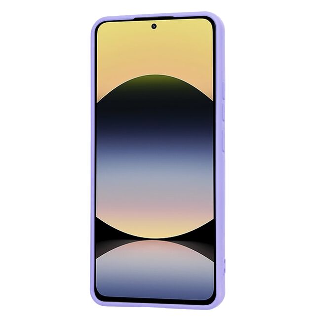 Husa pentru  Xiaomi Redmi Note 14 4G Liquid Silicone, subțire, captusita cu microfibra, anti amprentă, protectie cameră foto, Lavanda