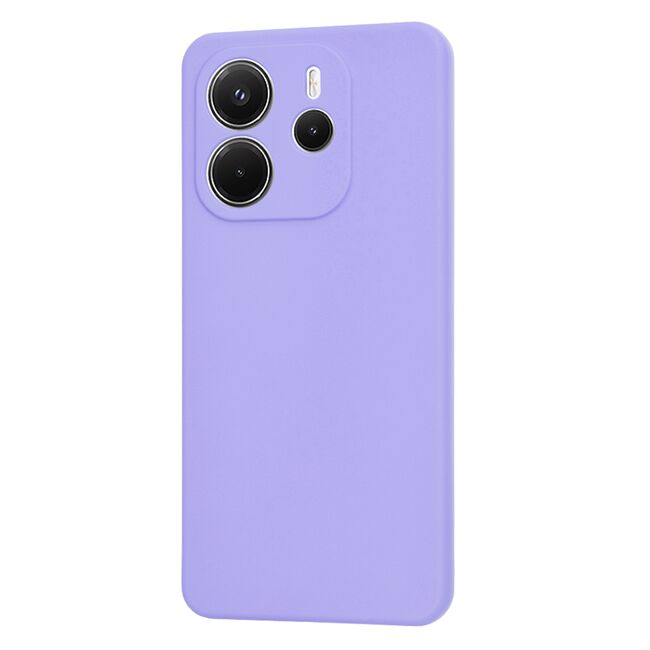 Husa pentru  Xiaomi Redmi Note 14 4G Liquid Silicone, subțire, captusita cu microfibra, anti amprentă, protectie cameră foto, Lavanda