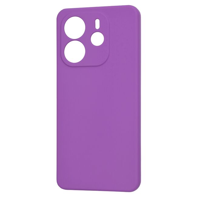Husa pentru  Xiaomi Redmi Note 14 4G Liquid Silicone, subțire, captusita cu microfibra, anti amprentă, protectie cameră foto, Mov