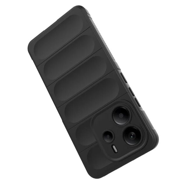 Husa pentru  Xiaomi Redmi Note 14 4G Liquid Silicone, subțire, captusita cu microfibra, anti amprentă, protectie cameră foto, Negru denim