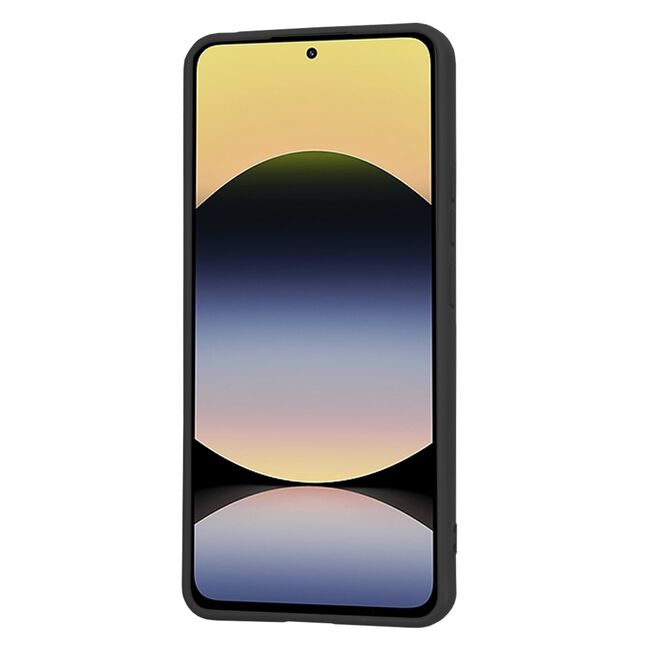 Husa pentru  Xiaomi Redmi Note 14 4G Liquid Silicone, subțire, captusita cu microfibra, anti amprentă, protectie cameră foto, Negru