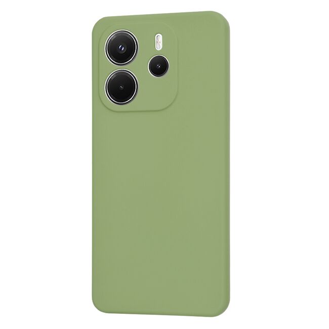 Husa pentru  Xiaomi Redmi Note 14 4G Liquid Silicone, subțire, captusita cu microfibra, anti amprentă, protectie cameră foto, Verde