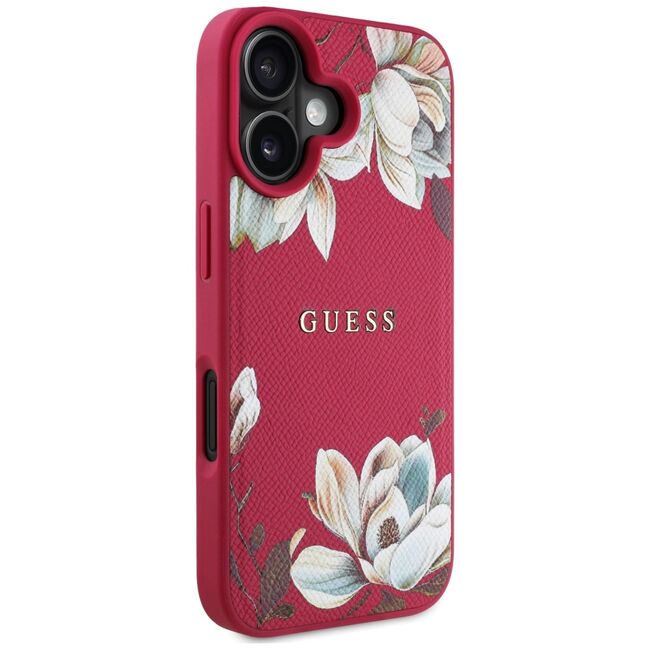 Husa premium pentru  iPhone 16 compatibila MagSafe Guess Luxury Series - Fucsia