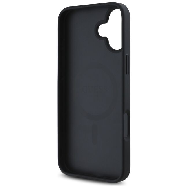 Husa premium pentru  iPhone 16 compatibila MagSafe Guess Luxury Series - Negru print