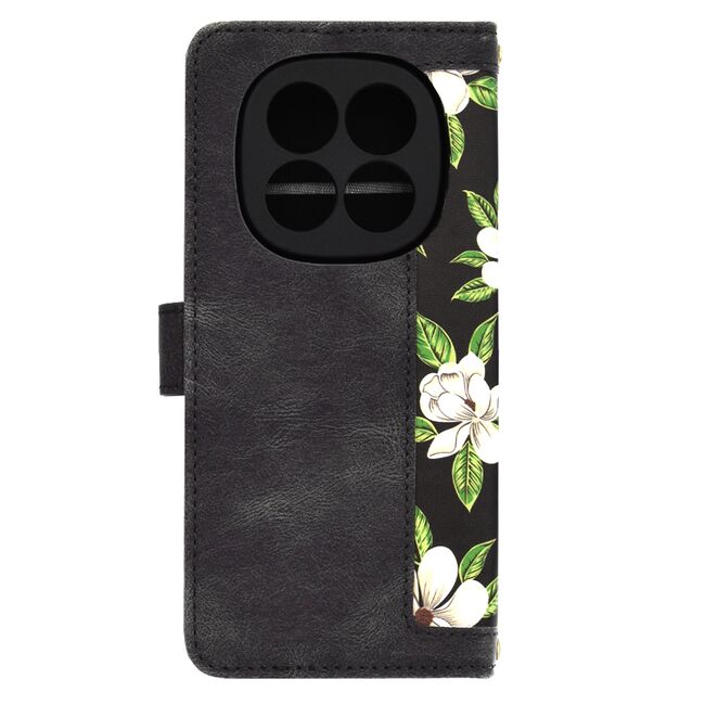 Husa tip carte pentru  Xiaomi Redmi Note 14 Pro 4G, functie stand si port carduri, Negru