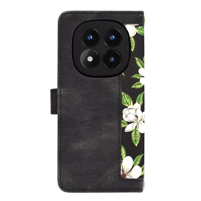 Husa tip carte pentru  Xiaomi Redmi Note 14 Pro 4G, functie stand si port carduri, Negru