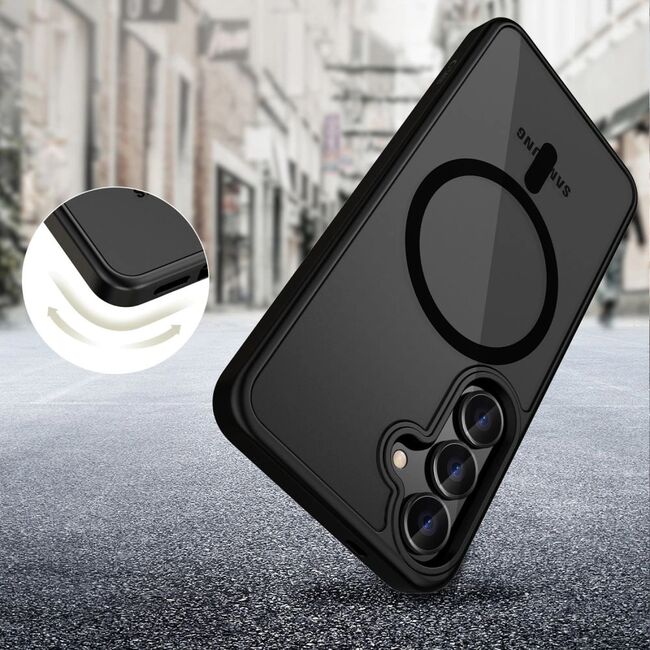 Husa pentru Samsung Galaxy A56 cu MagSafe, Ghost series - negru mat