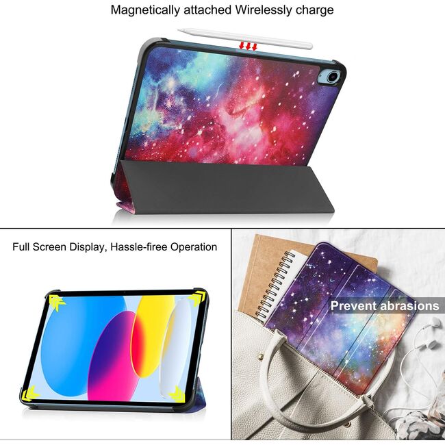 Husa pentru iPad 11 2025 tip stand functie sleep/wake-up, protectie 360 - galaxy