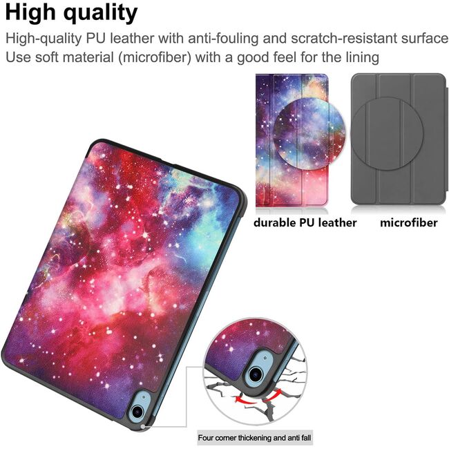 Husa pentru iPad 11 2025 tip stand functie sleep/wake-up, protectie 360 - galaxy