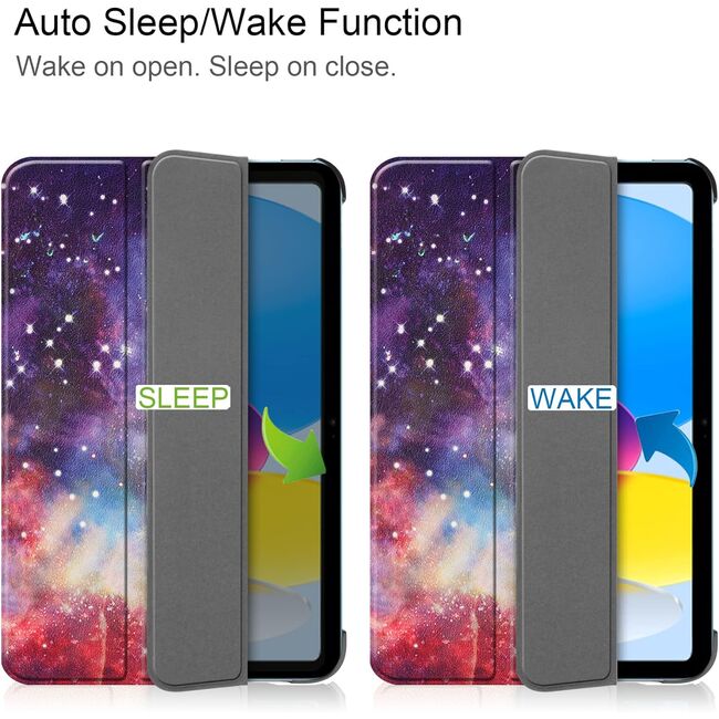 Husa pentru iPad 11 2025 tip stand functie sleep/wake-up, protectie 360 - galaxy