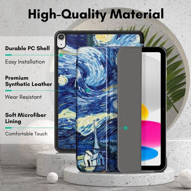 Husa pentru iPad 11 2025 tip stand functie sleep/wake-up, protectie 360 - starry night