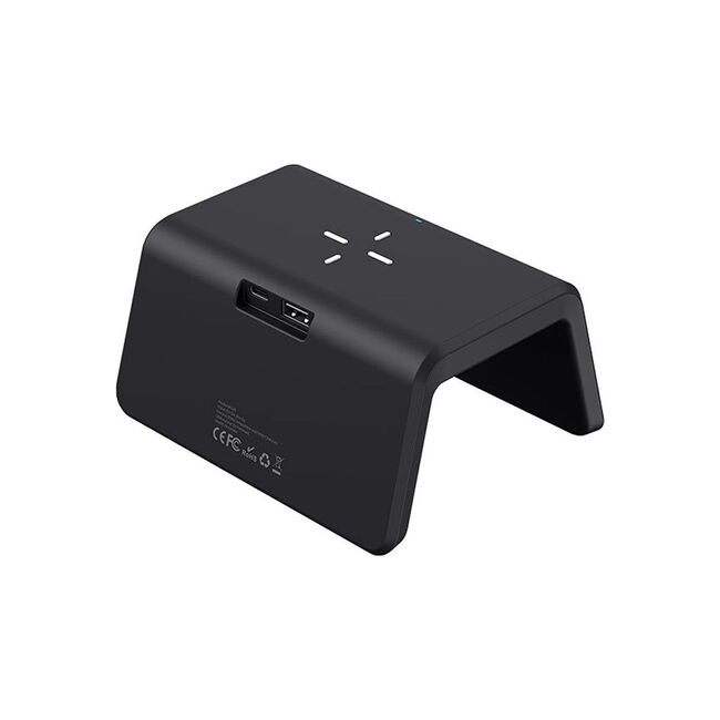 Incarcator wireless cu ceas digital RGB LED 15W Havit W320, negru
