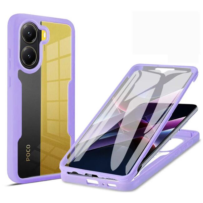 Pachet 360: Husa cu folie integrata pentru  Poco X7 Pro Cover360 fata / spate - Mov