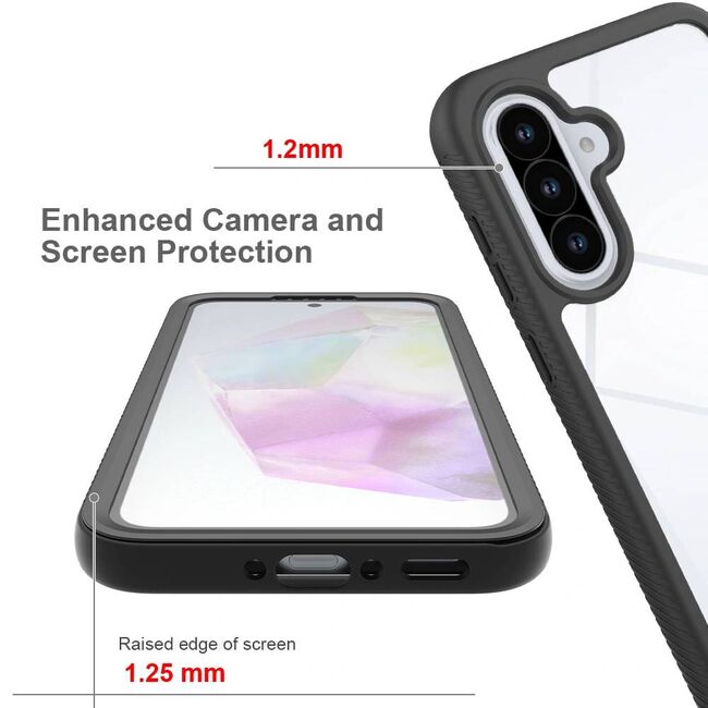 Pachet 360: Husa cu folie integrata Samsung Galaxy A56 / A36 5G Defense 360 - negru / transparent