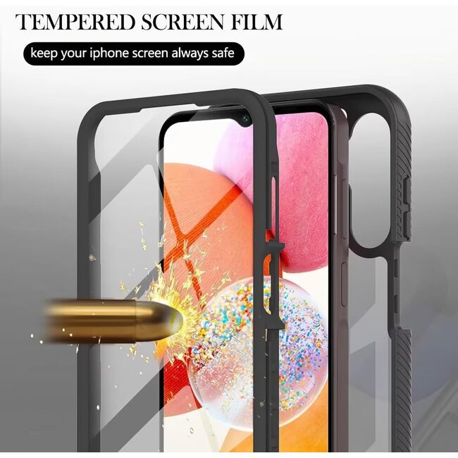 Pachet 360: Husa cu folie integrata Samsung Galaxy A56 / A36 5G Defense 360 - negru / transparent