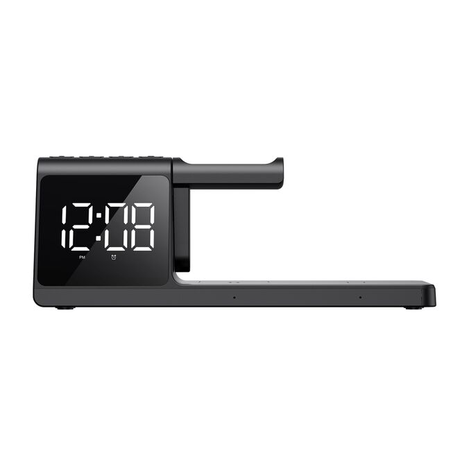 Statie incarcare wireless 15W 3 in 1 cu ceas digital si alarma Havit W3042, negru