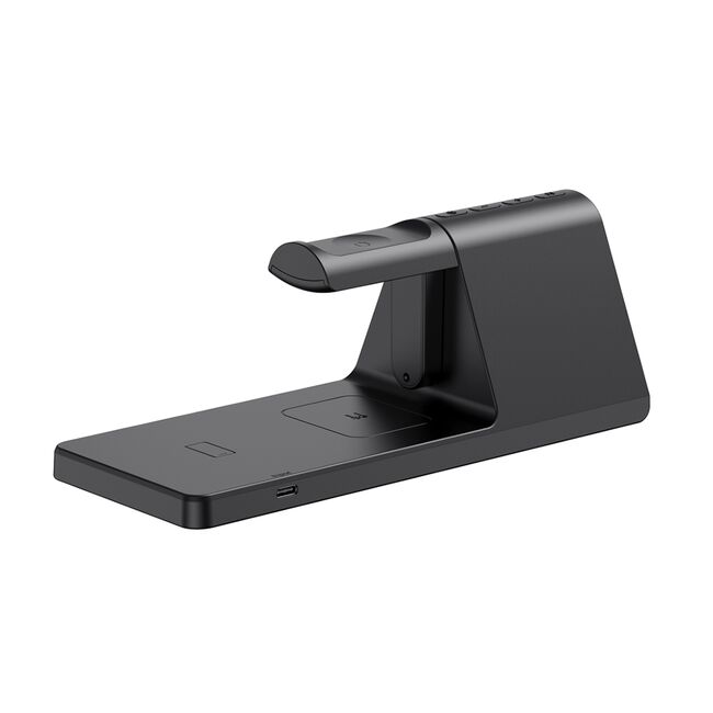 Statie incarcare wireless 15W 3 in 1 cu ceas digital si alarma Havit W3042, negru