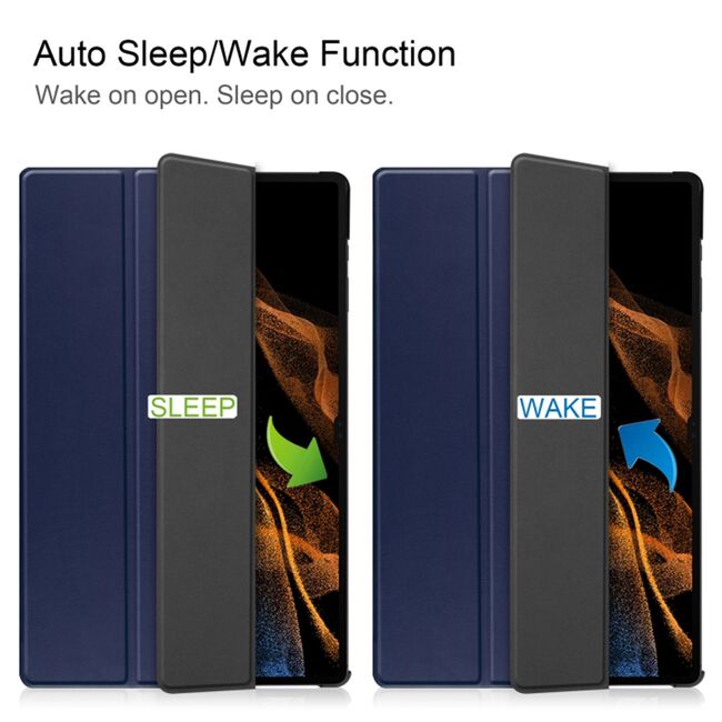 Husa Samsung Galaxy Tab S9+ Plus 12.4 inch UltraSlim de tip stand, functie sleep/wake-up, ProCase, albastru