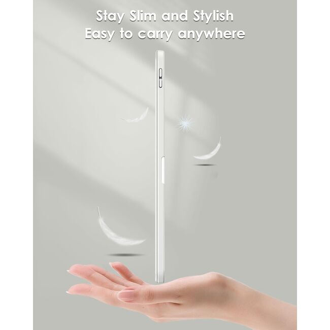 Husa pentru iPad 11 2025 11 inch Soft Shell cu functie wake-up/sleep si compartiment pentru Apple Pen, tip stand, protectie 360, space grey