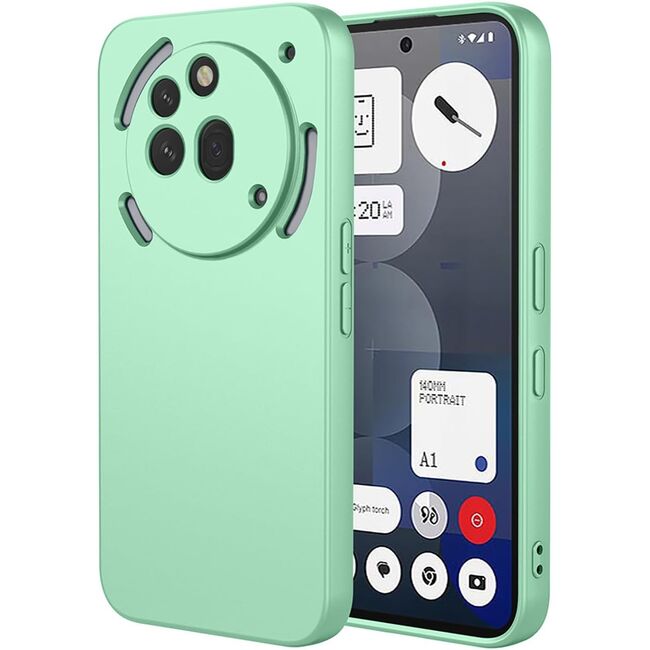 Husa pentru  Nothing Phone (3a) Pro Liquid Silicone, subțire, captusita cu microfibra, anti amprentă, protectie cameră foto, Verde