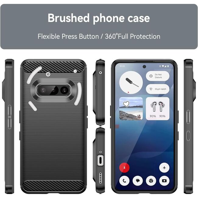 Husa pentru Nothing Phone (3a) Liquid Carbon Silicone - negru