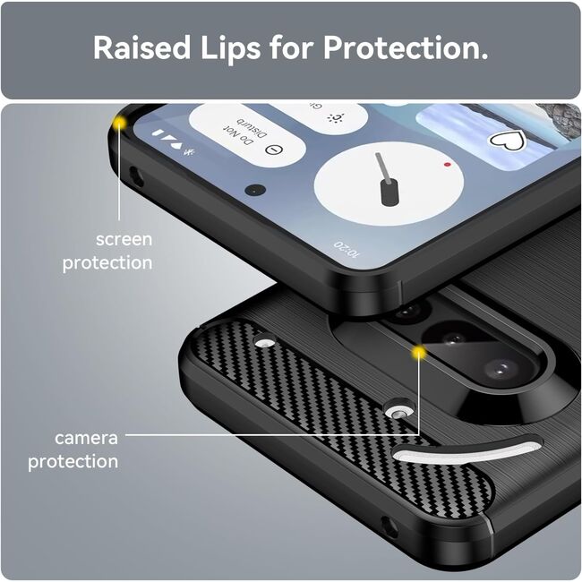 Husa pentru Nothing Phone (3a) Liquid Carbon Silicone - negru