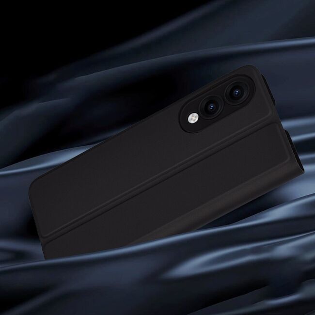 Husa pentru  Samsung Galaxy S25 Edge tip carte BookFlip, inchidere magnetica, Negru denim