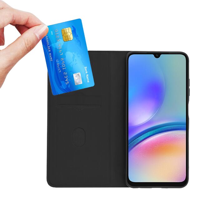 Husa pentru  Samsung Galaxy S25 Edge tip carte BookFlip, inchidere magnetica, Negru denim