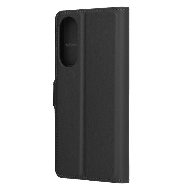 Husa pentru  Samsung Galaxy S25 Edge tip carte cu inchidere magnetica, compartimente pentru carduri si functie stand, Negru