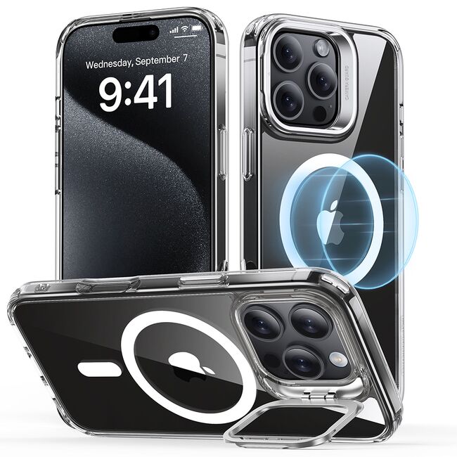 Husa pentru  iPhone 16 Pro Max cu MagSafe Classic Hybrid HaloLock Kickstand - clear