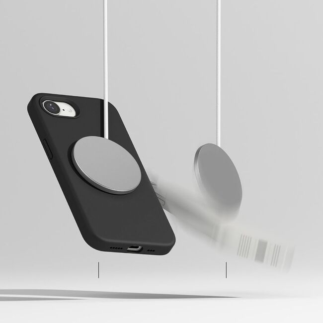 Husa pentru  iPhone 16e Ringke - Silicone Magnetic MagSafe - Negru