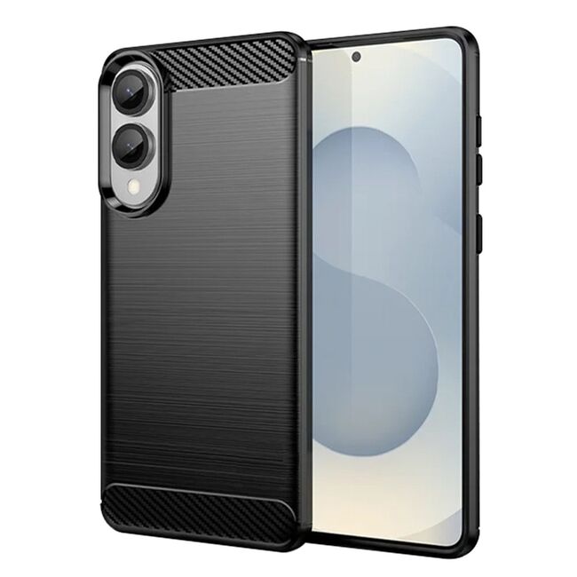 Husa pentru Samsung Galaxy S25 Edge Carbon Liquid Silicone, Negru