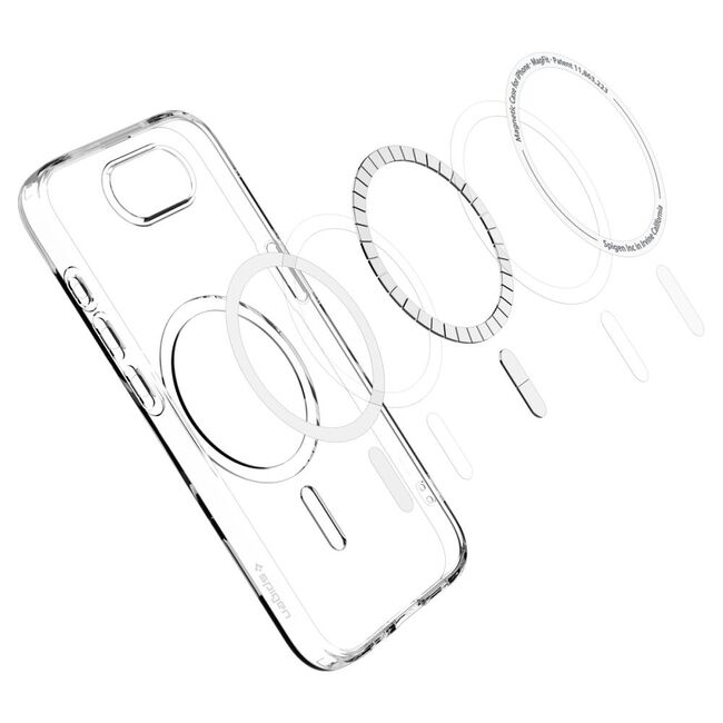 Husa premium pentru  iPhone 16e Spigen - Liquid Crystal Magsafe - Transparent