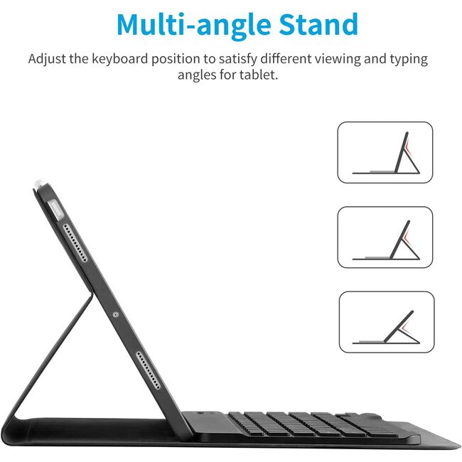 Husa cu tastatura iluminata pentru iPad Air 13 2025 M3 + mouse wireless iluminat LED, negru