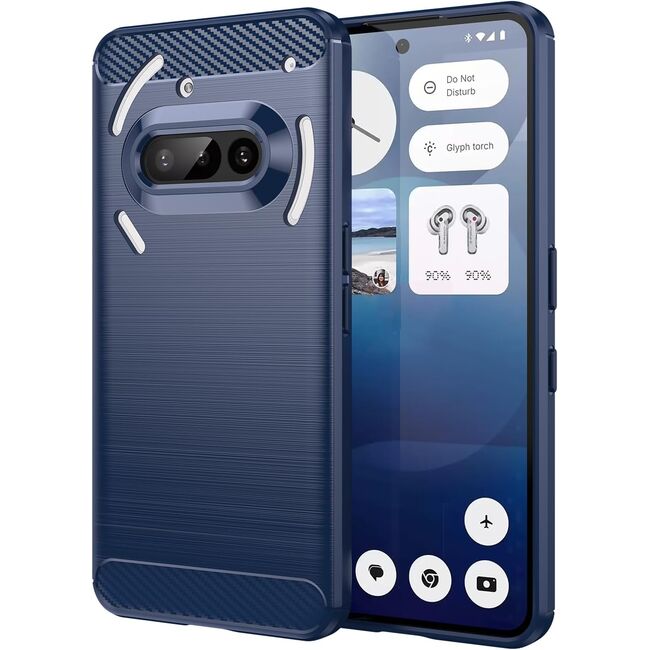 Husa pentru Nothing Phone (3a) Liquid Carbon Silicone - albastru