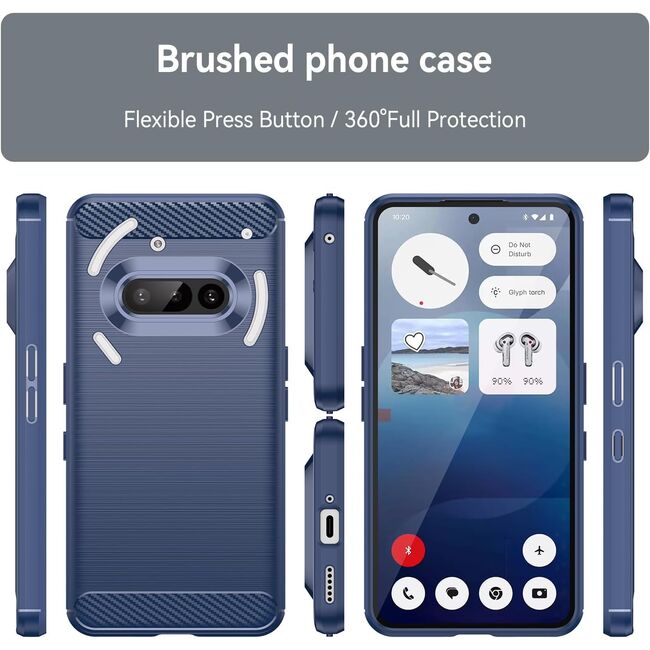 Husa pentru Nothing Phone (3a) Liquid Carbon Silicone - albastru
