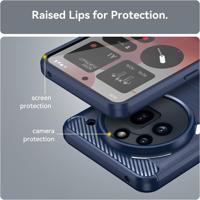 Husa pentru Nothing Phone (3a) Pro Liquid Carbon Silicone - albastru