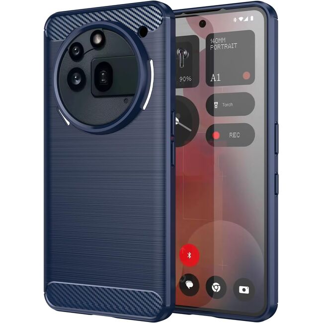 Husa pentru Nothing Phone (3a) Pro Liquid Carbon Silicone - albastru