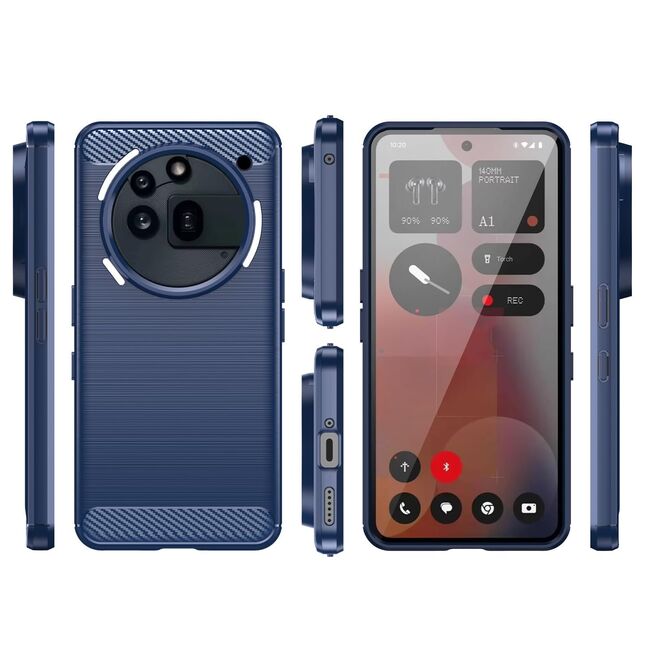 Husa pentru Nothing Phone (3a) Pro Liquid Carbon Silicone - albastru