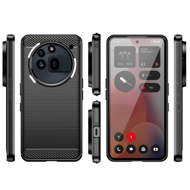 Husa pentru Nothing Phone (3a) Pro Liquid Carbon Silicone - negru
