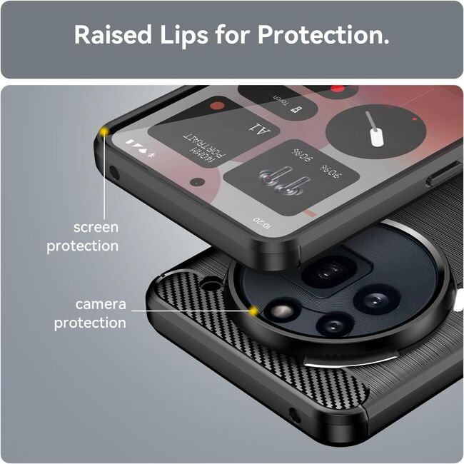 Husa pentru Nothing Phone (3a) Pro Liquid Carbon Silicone - negru