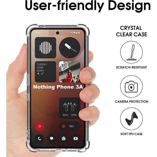 Husa pentru Nothing Phone (3a) Slim Anti-Shock 1.5mm, reinforced 4 corners, Transparent
