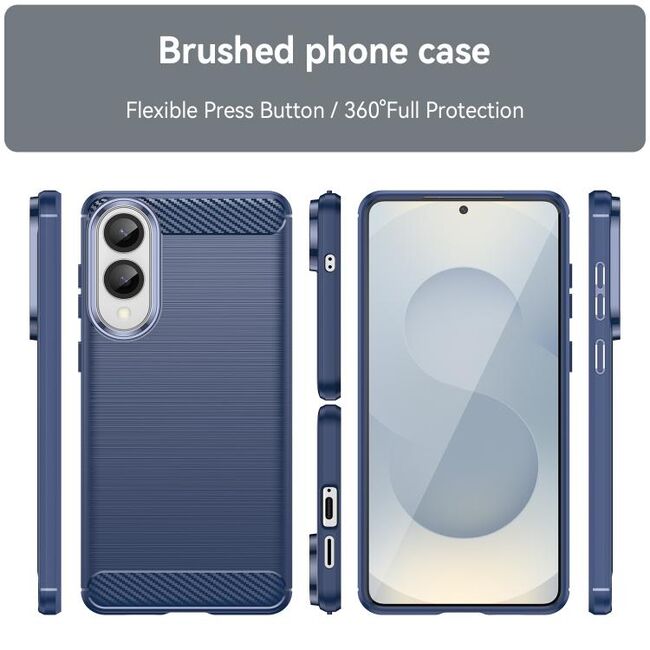 Husa pentru Samsung Galaxy S25 Edge Carbon Liquid Silicone, Albastru