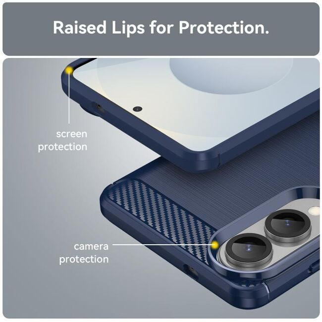 Husa pentru Samsung Galaxy S25 Edge Carbon Liquid Silicone, Albastru