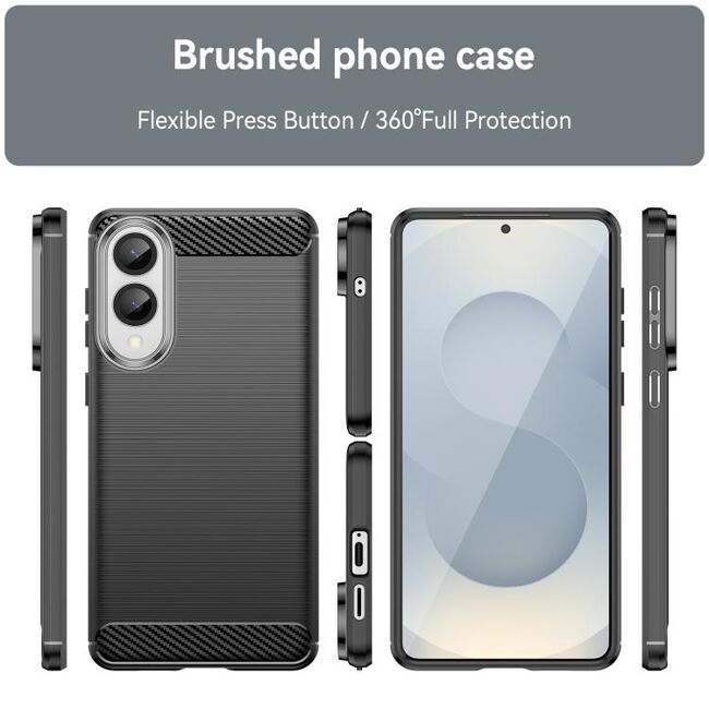 Husa pentru Samsung Galaxy S25 Edge Carbon Liquid Silicone, Negru