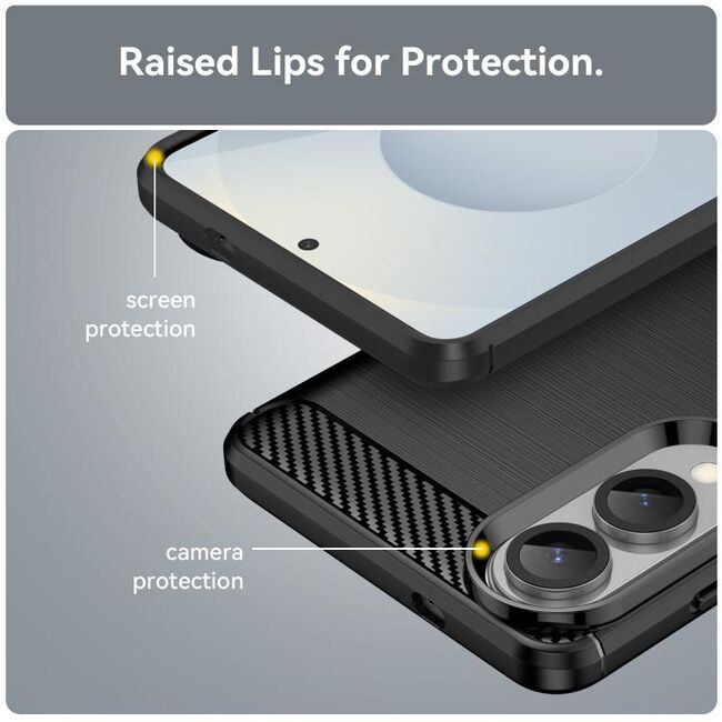 Husa pentru Samsung Galaxy S25 Edge Carbon Liquid Silicone, Negru