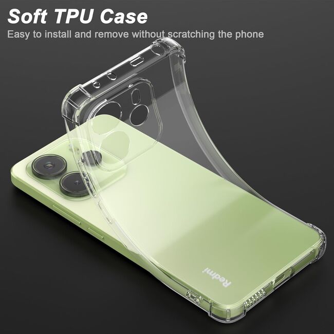 Husa pentru Xiaomi Redmi Note 14 4G Anti-Shock subtire si usoara, cu protectie colturi si lentile camera, transparenta